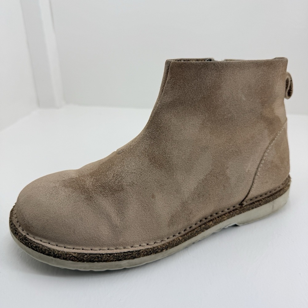 Birkenstock Melrose Suede Ankle Boots Tan Plaid Lined Women's EU 36 US 5 L5